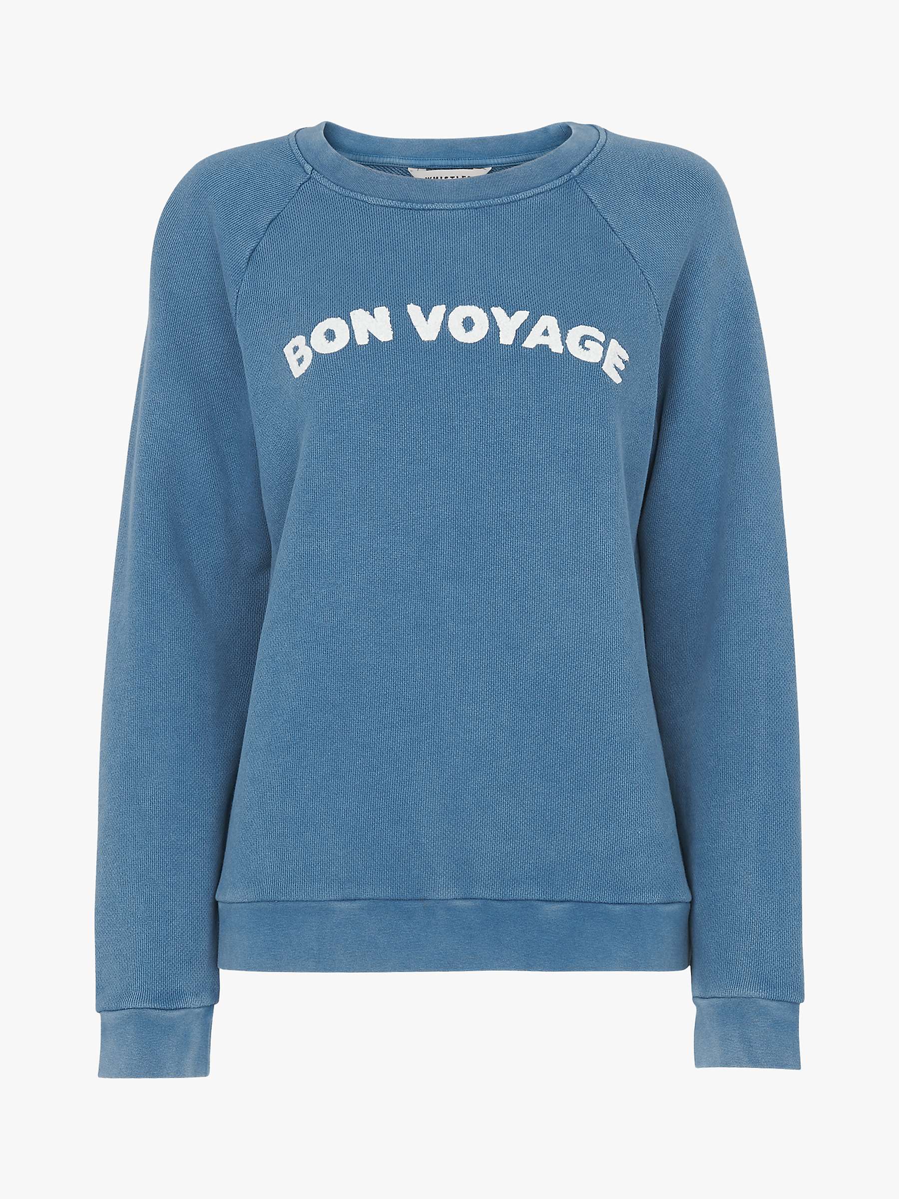 Buy Whistles Bon Voyage Sweatshirt, Pale Blue Online at johnlewis.com