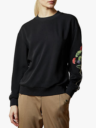 Ted Baker Krina Highland Embroidered Sweatshirt, Black