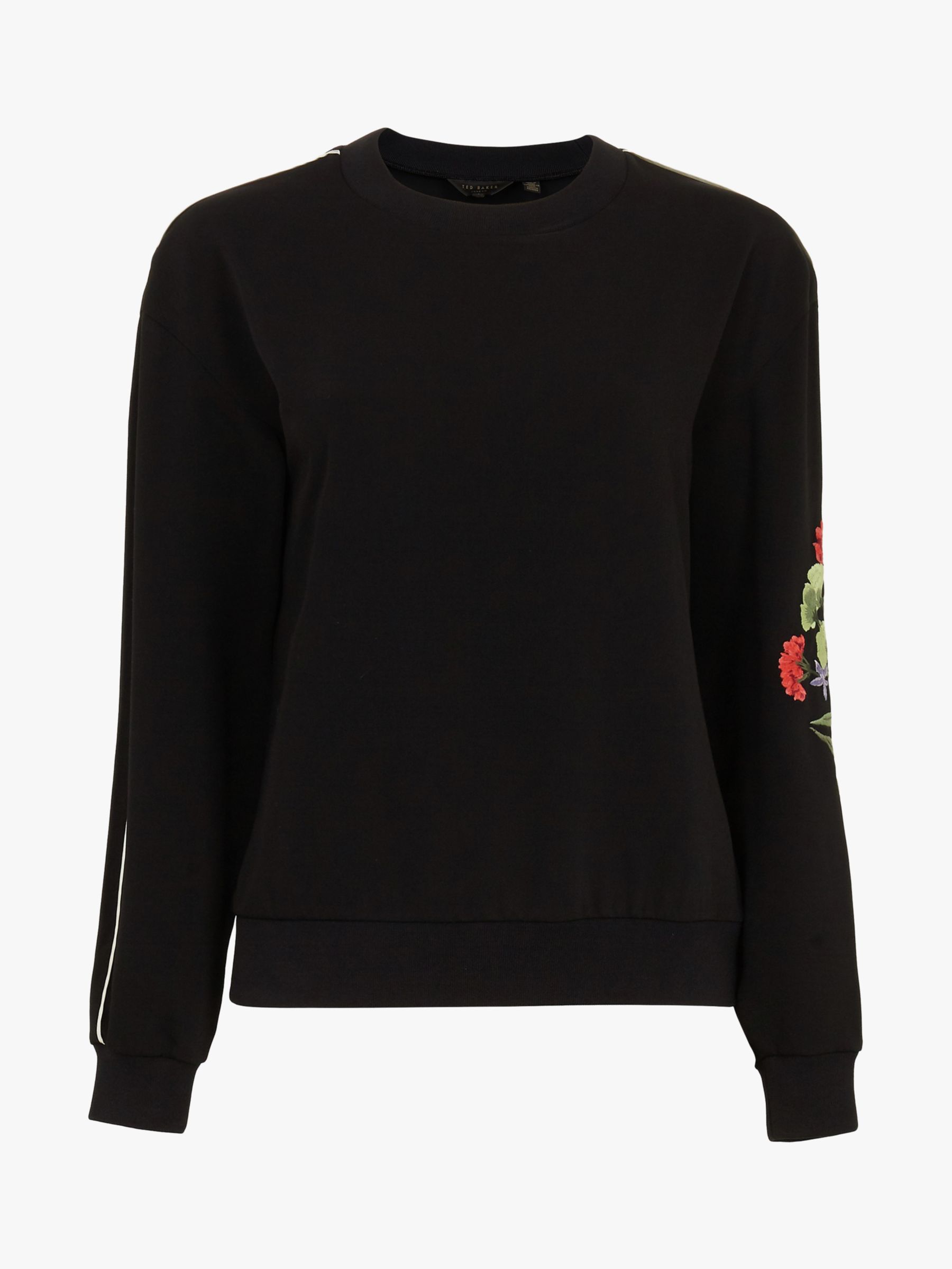 Ted Baker Krina Highland Embroidered Sweatshirt, Black at John Lewis ...