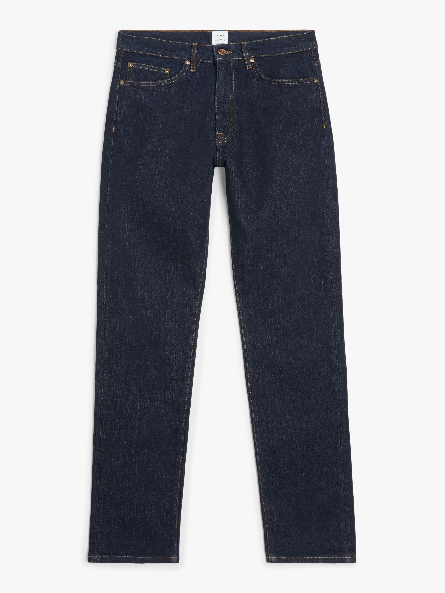 John Lewis & Partners Slim Fit Organic Cotton Jeans, Dark Blue at John ...