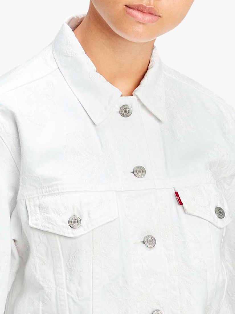 Levi's Ex-Boyfriend Embroidered Trucker Jacket, White Out Floral