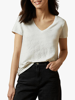 Ted Baker Giianai Striped Top, Natural Ivory
