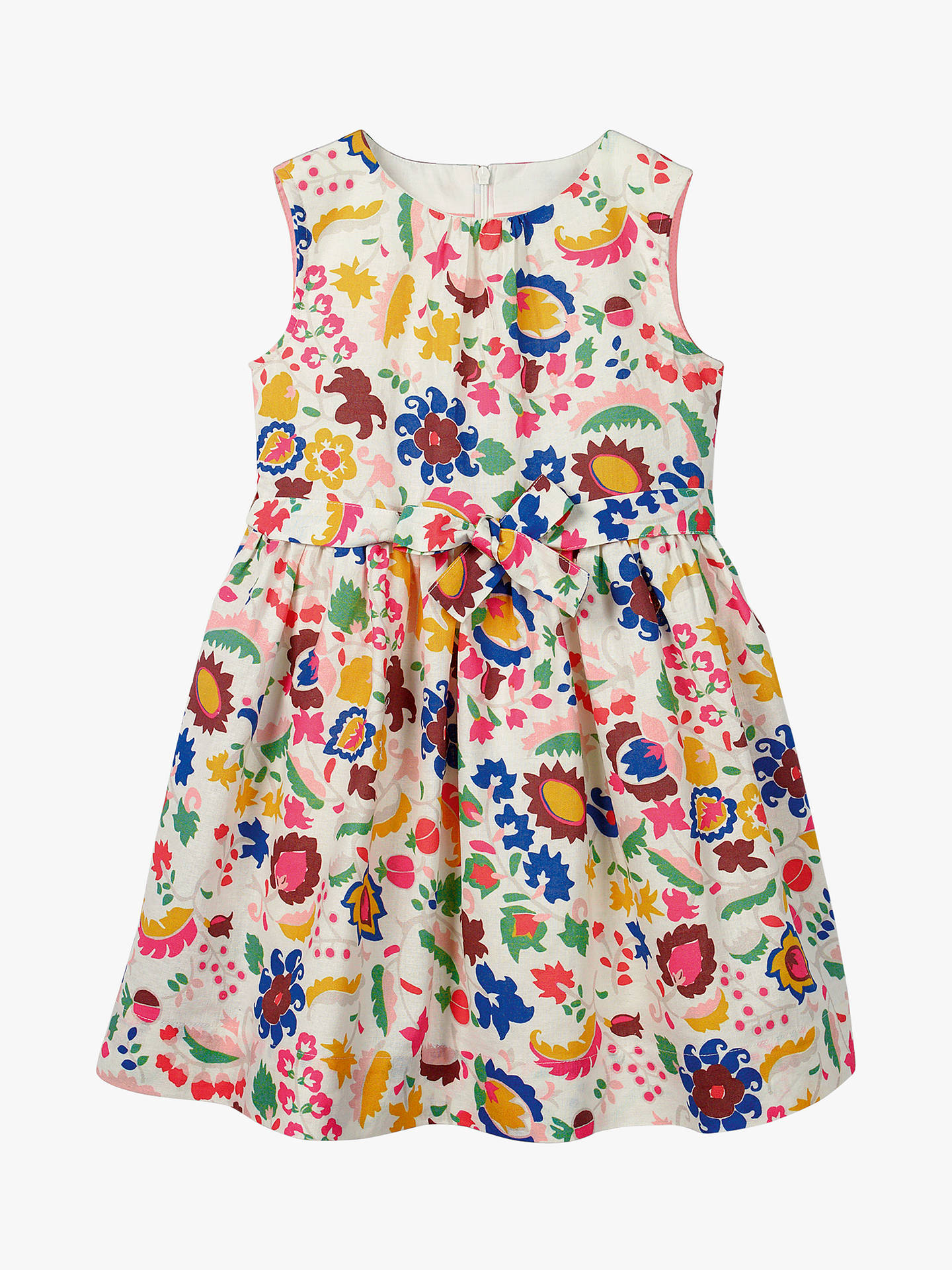 Mini Boden Girls' Vintage Floral Print Dress, Multi Tropical at John ...