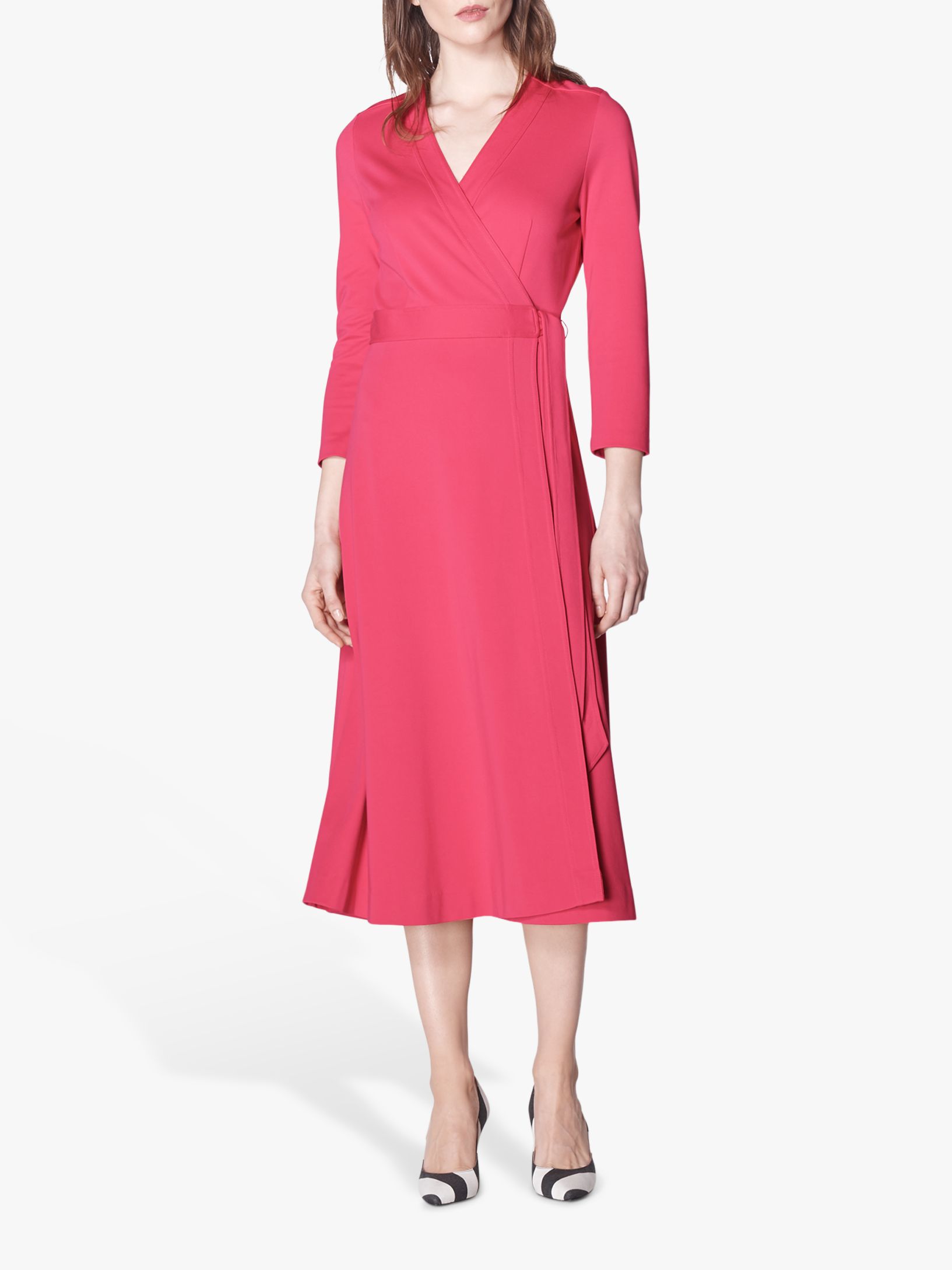 L.K.Bennett Juno Wrap Dress, Raspberry Pink