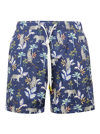 Hartford Jungle Print Swim Shorts, Blue