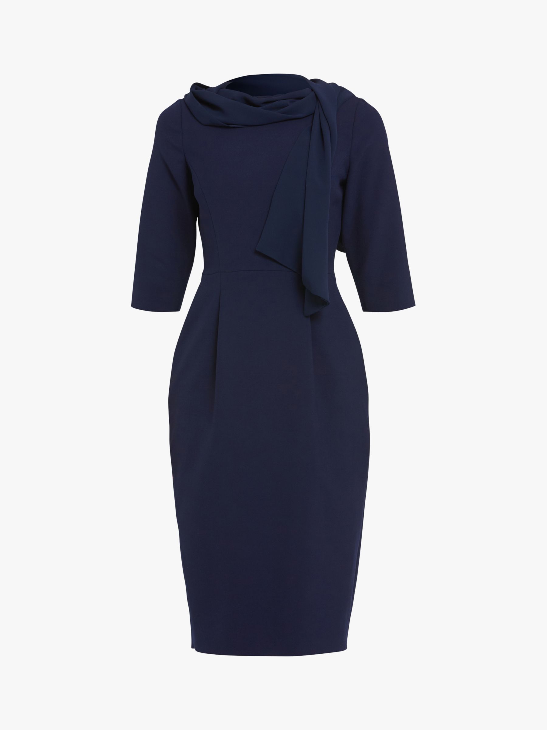 Helen McAlinden Ivy Scarf Neck Dress, Navy at John Lewis & Partners