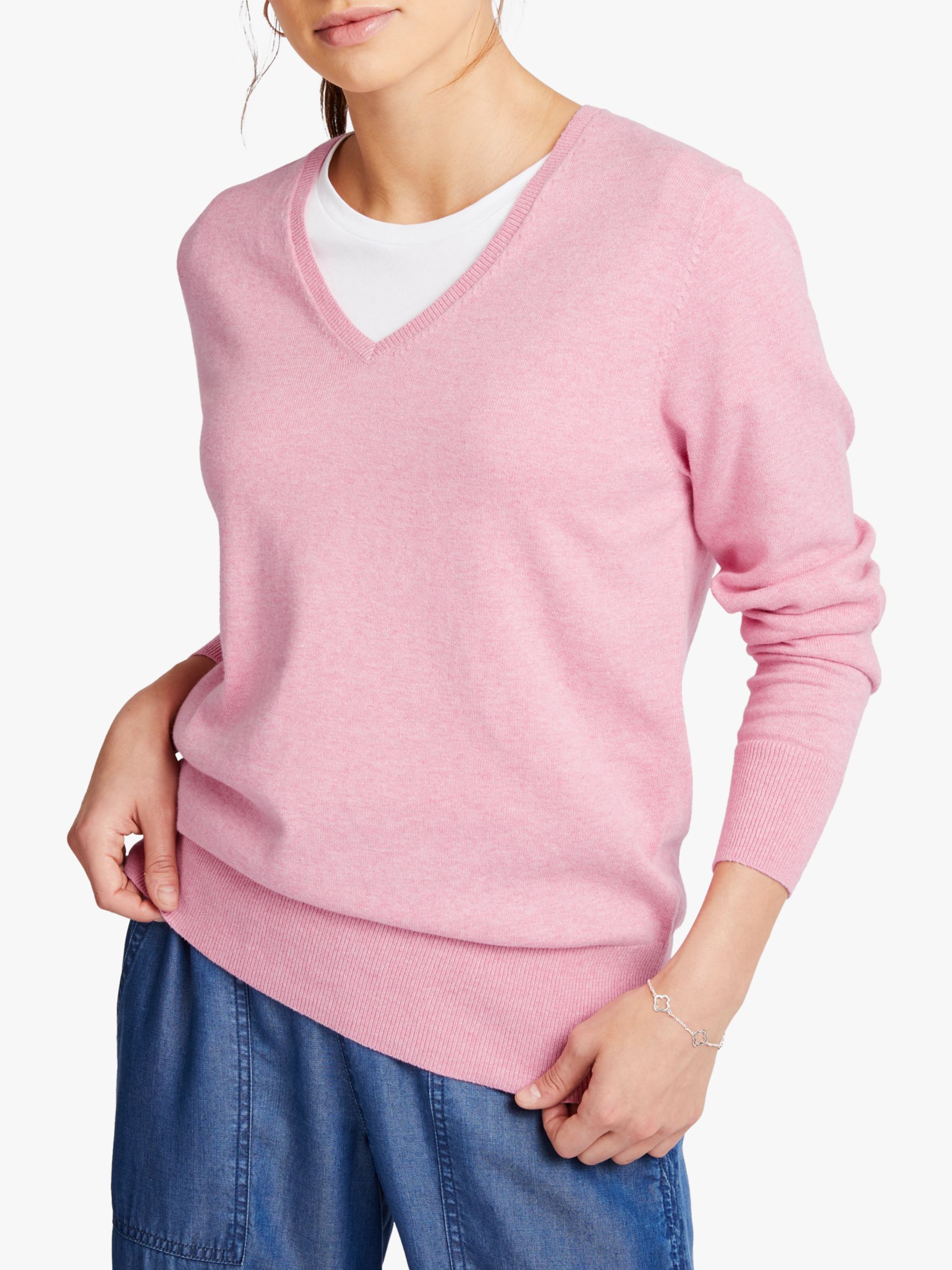 NRBY Lulu Cotton Cashmere Knit Sweater, Soft Pink at John Lewis & Partners