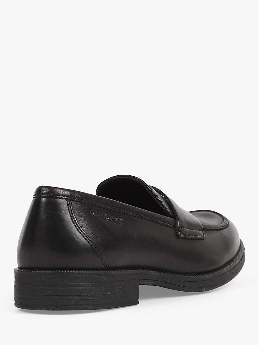 Buy Geox Kids' Agata Slip On Leather Loafers, Black Online at johnlewis.com