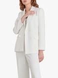 Whistles Annie Double Breasted Wedding Blazer, Ivory
