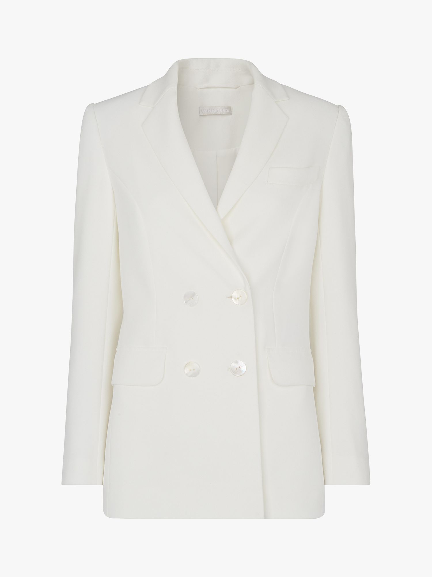 Whistles Annie Double Breasted Wedding Blazer, Ivory at John Lewis ...