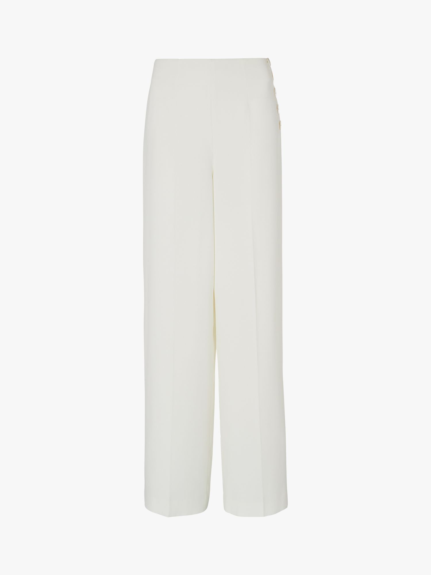 Whistles Annie Button Waist Wedding Trousers, Ivory at John Lewis ...