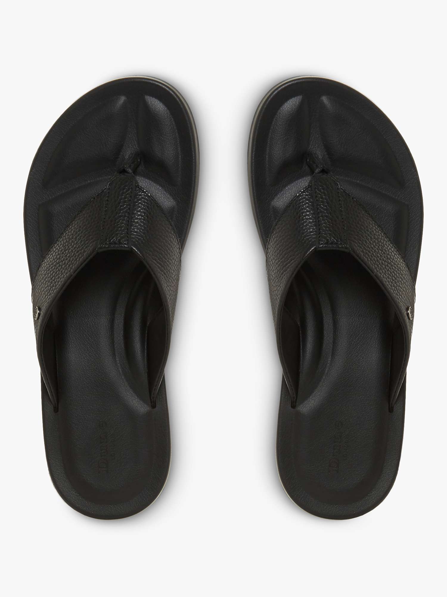 Buy Dune Fredss Toe Post Leather Flip Flops, Black Online at johnlewis.com