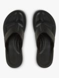 Dune Fredss Toe Post Leather Flip Flops, Black