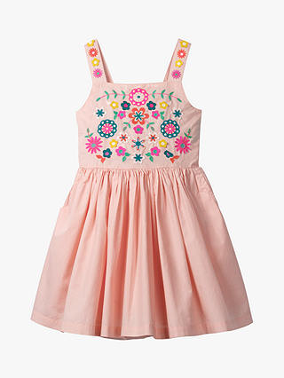 Mini Boden Girls' Embroidered Sun Dress, Boto Pink