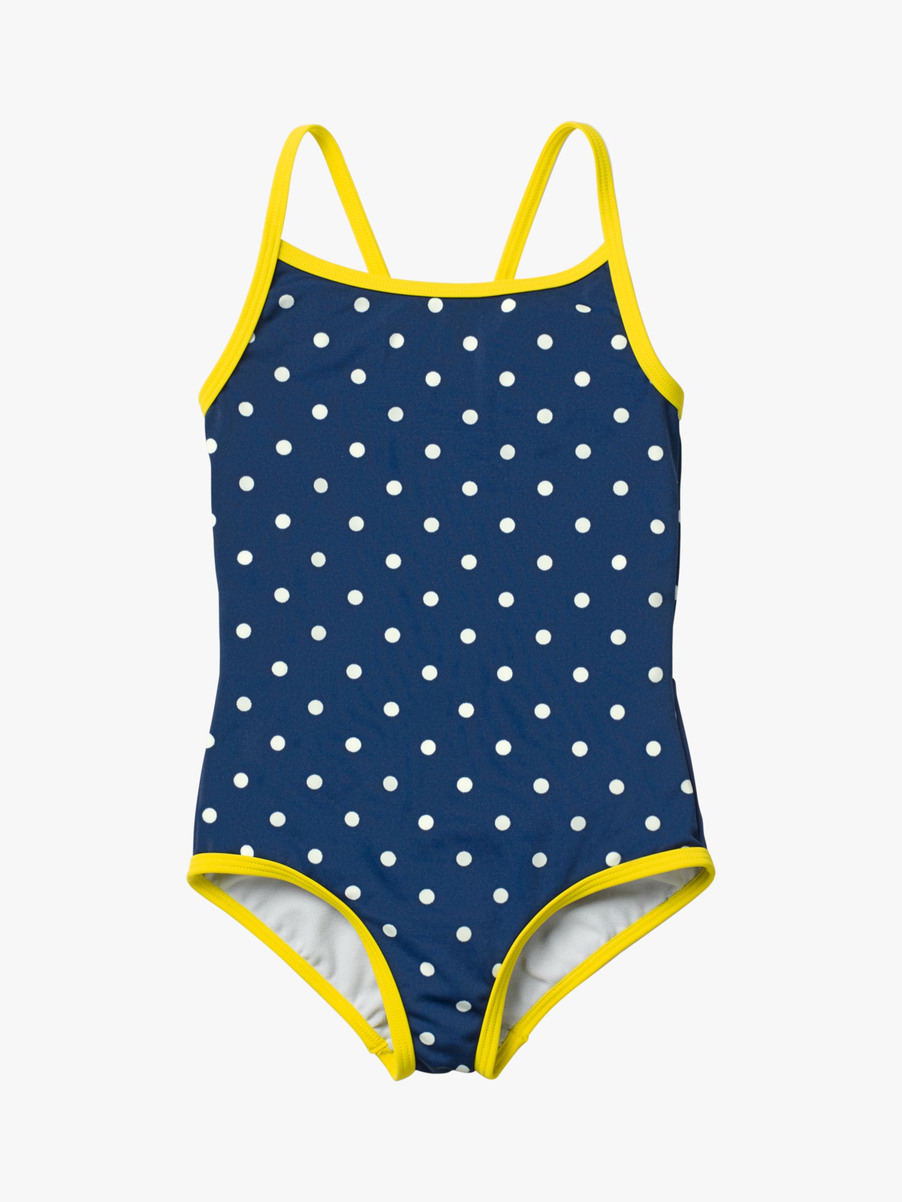 Mini Boden Girls Novelty Bottom Swimsuit Sea Blue Ivory Spot At John