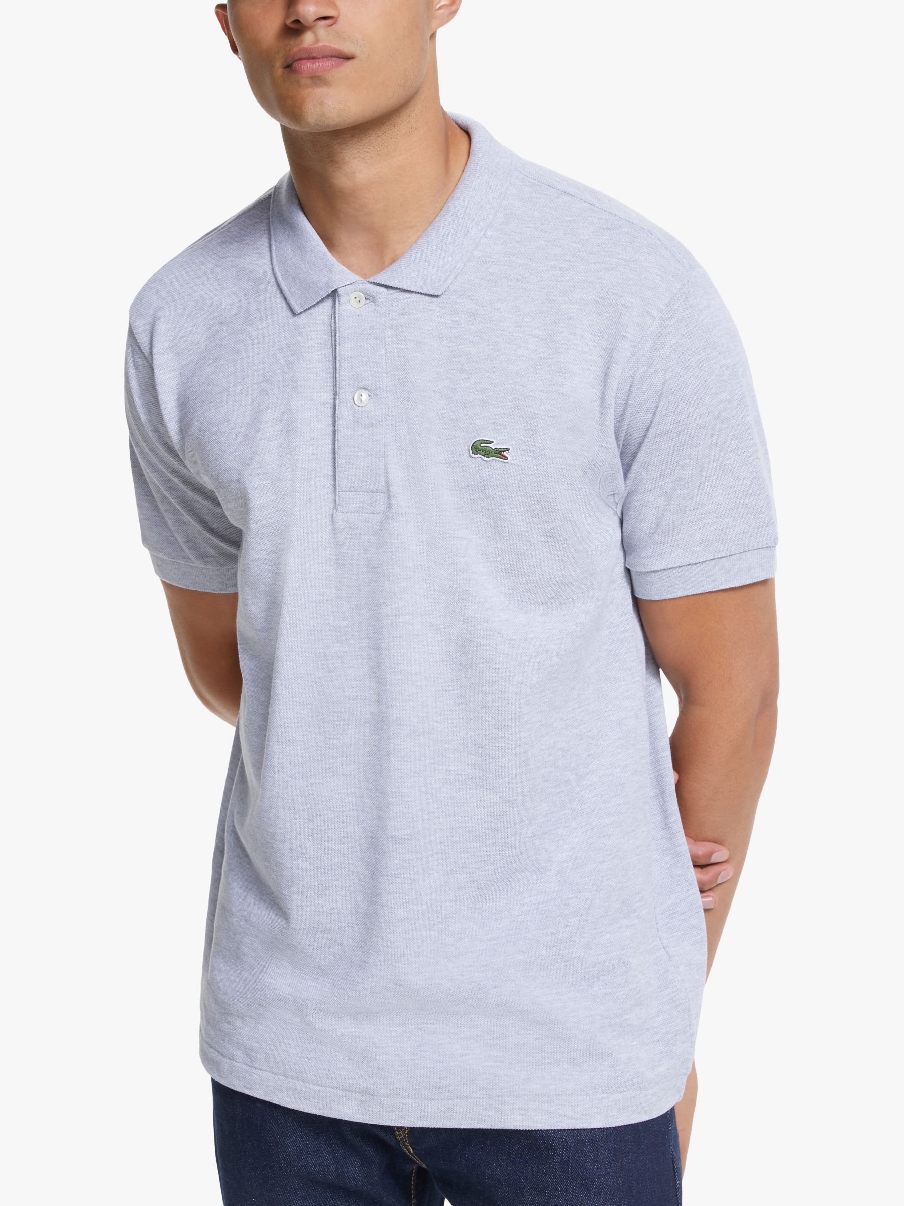 Lacoste Classic Fit Logo Polo Shirt, Silver at John & Partners