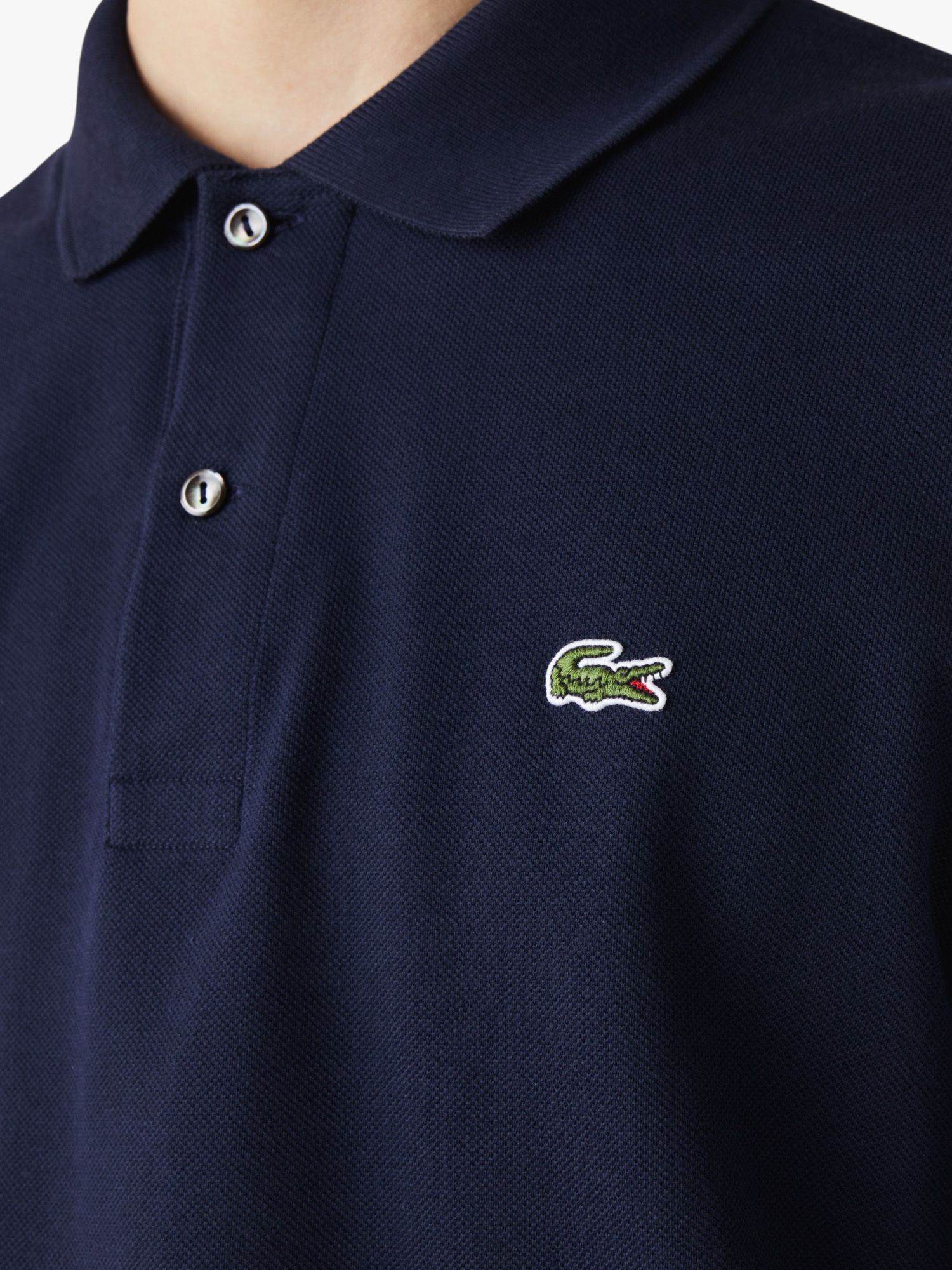 Lacoste L.13.12 Classic Regular Fit Long Sleeve Polo Shirt, 166 Navy Blue, S