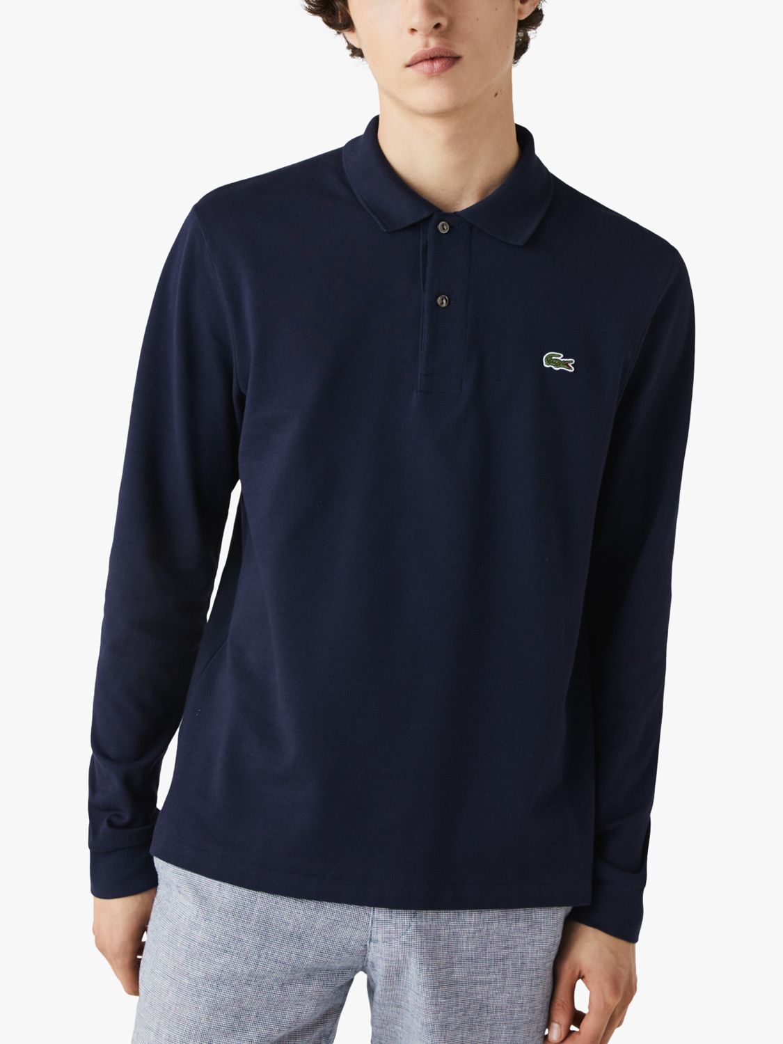 kantsten Forurenet Plakater Lacoste L.13.12 Classic Regular Fit Long Sleeve Polo Shirt, 166 Navy Blue  at John Lewis & Partners