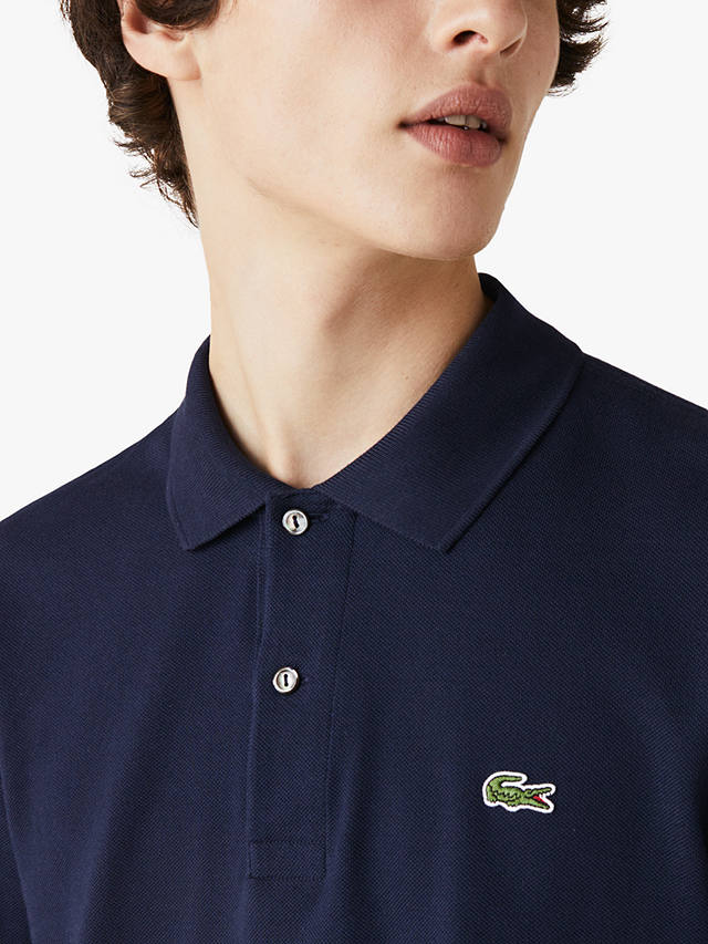 Lacoste L.13.12 Classic Regular Fit Long Sleeve Polo Shirt, 166 Navy Blue