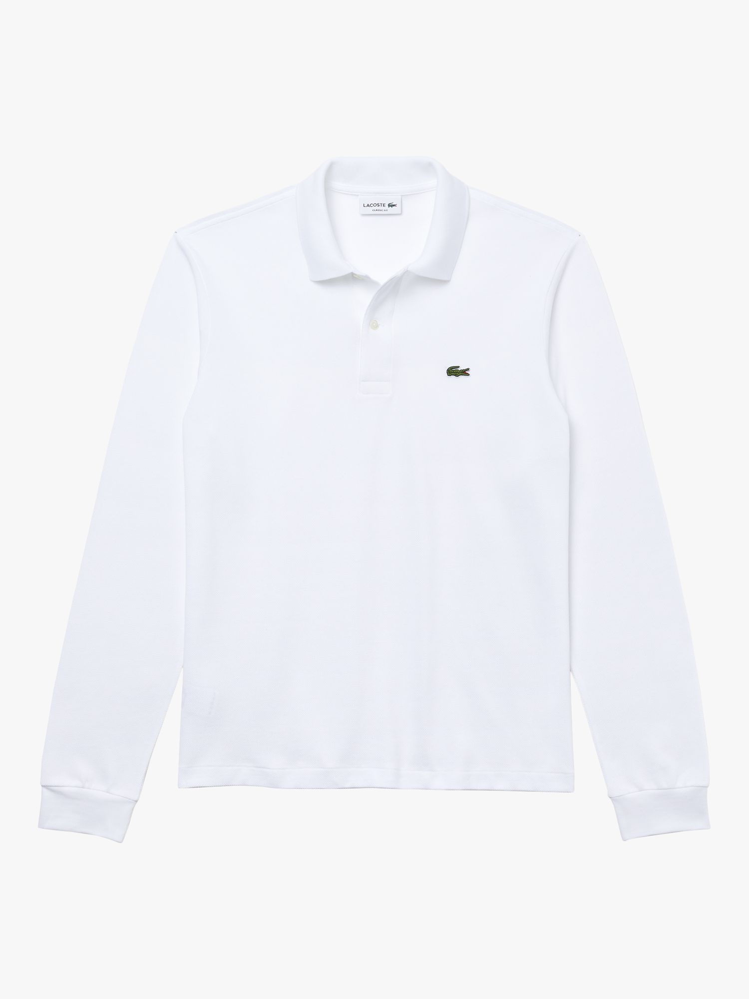 Lacoste L.13.12 Classic Regular Fit Long Sleeve Polo Shirt, 001 White, S