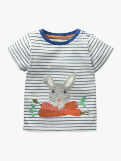 New Fashion Women Appliques Embroidery Bunny Rabbit Luxury T-Shirt Short  Sleeve