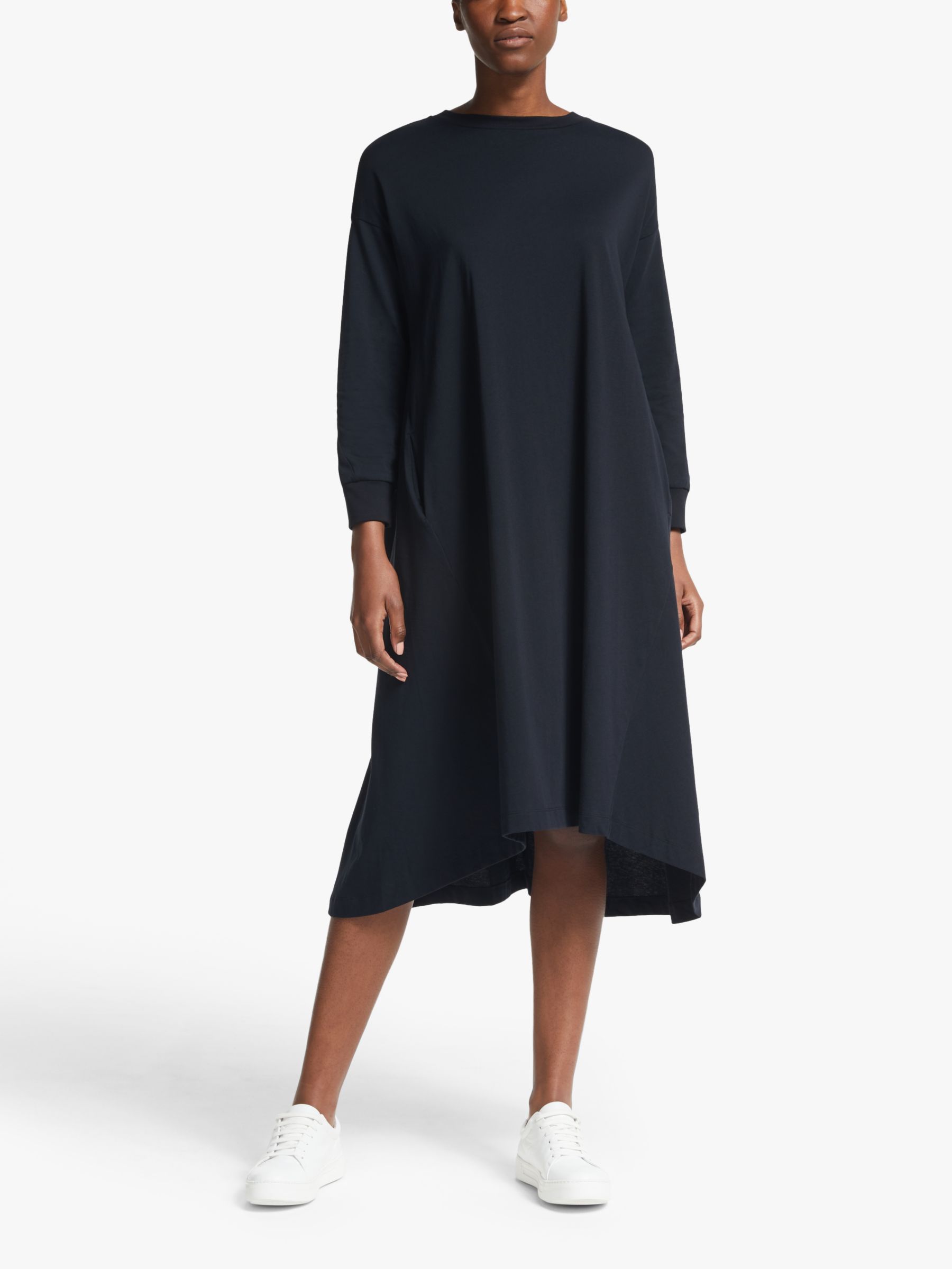 Kin Angled Seam Jersey Dress, Black at John Lewis & Partners