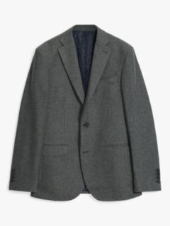 John Lewis & Partners Wool Basketweave Blazer, Grey, 38R