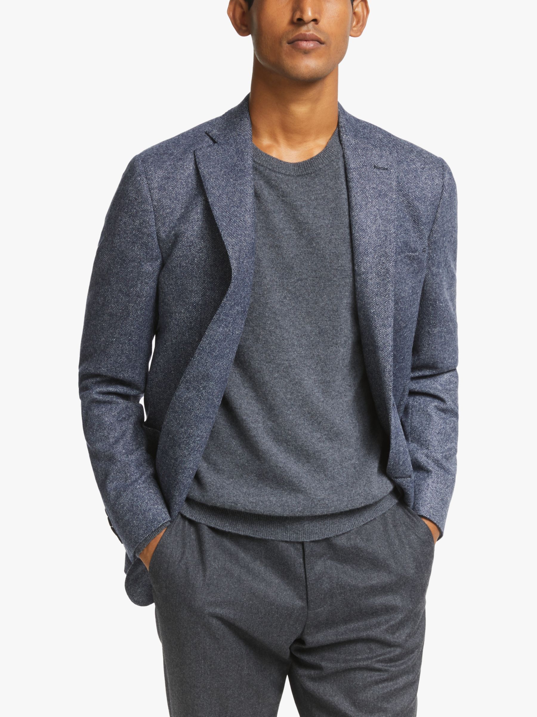 John Lewis Heavy Twill Wool Blazer, Navy