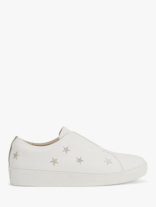 Mint Velvet Ruby Star Embroidered Trainers, White