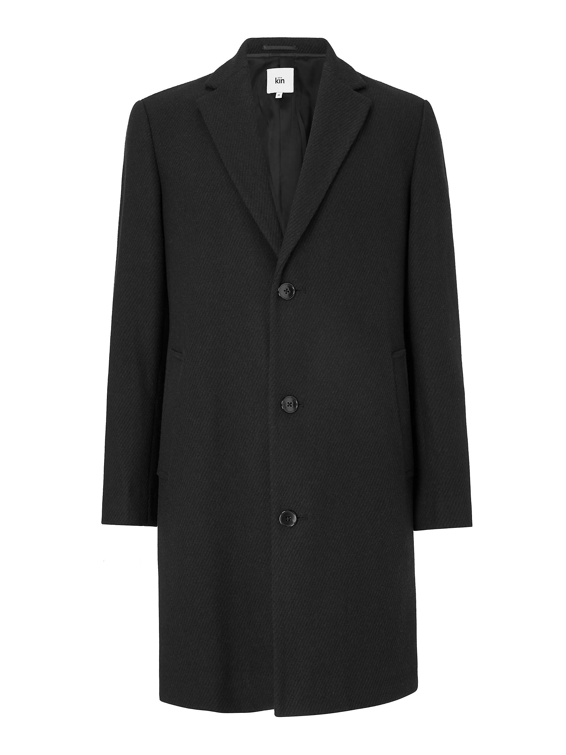 Kin Wool Blend Epsom Coat, Navy at John Lewis & Partners