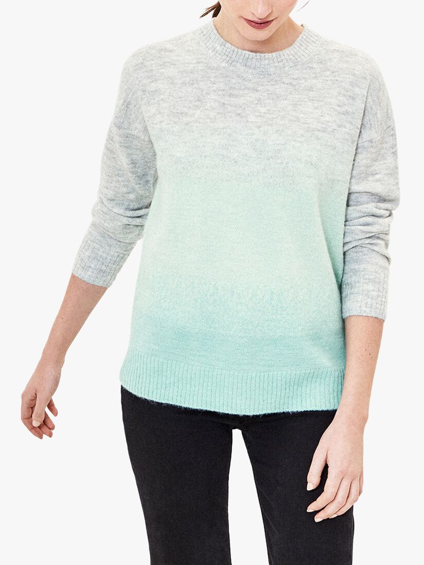 Oasis Ombre Fluffy Knit Jumper, Multi/Green at John Lewis & Partners