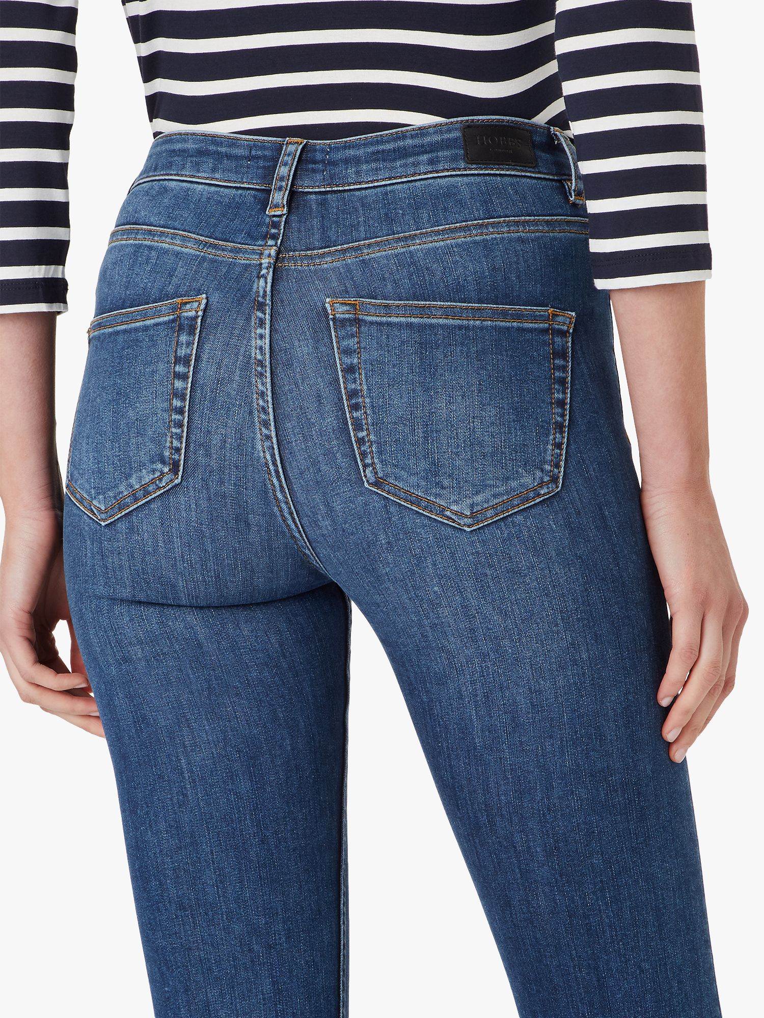Hobbs Gia Sculpting Jeans, Mid-Wash at John Lewis & Partners