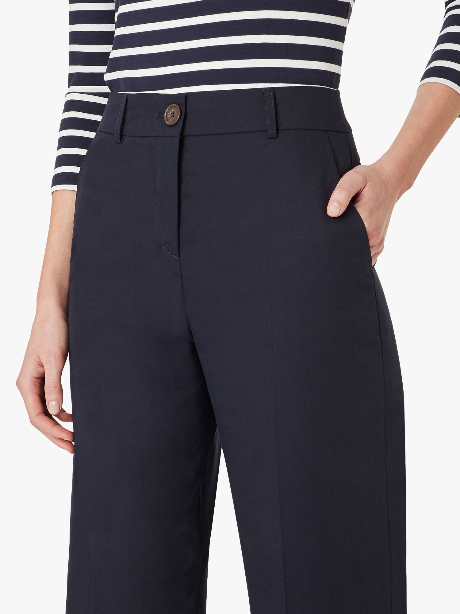 Hobbs Marlena Wide Leg Trousers, Navy