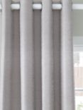 John Lewis Basket Weave Pair Blackout/Thermal Lined Eyelet Curtains, Blue Grey