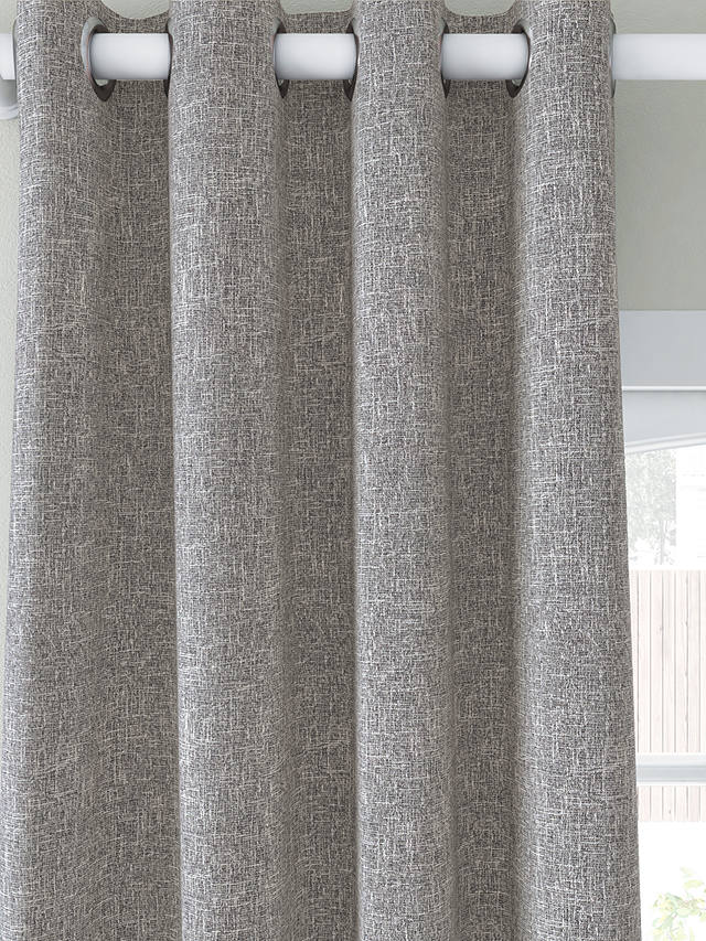 Blackout Lined Eyelet Curtains, Dark Grey Curtains With White Pattern