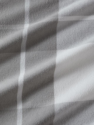 John Lewis & Partners Brushed Check Single Duvet Cover Set, Grey