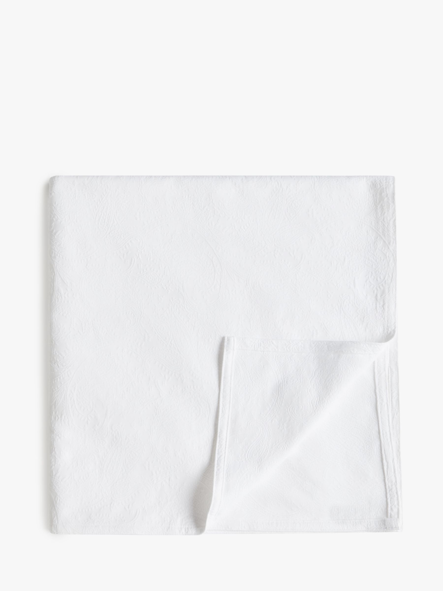 John Lewis & Partners Paisley Bedspread, Grey / White