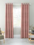 John Lewis Velvet Pair Lined Eyelet Curtains, Pink