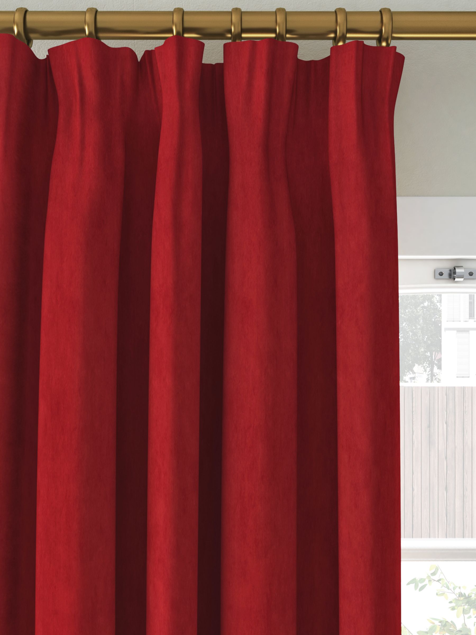 John Lewis & Partners Velvet Pair Lined Pencil Pleat Curtains at John