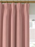 John Lewis Velvet Pair Lined Pencil Pleat Curtains, Pink