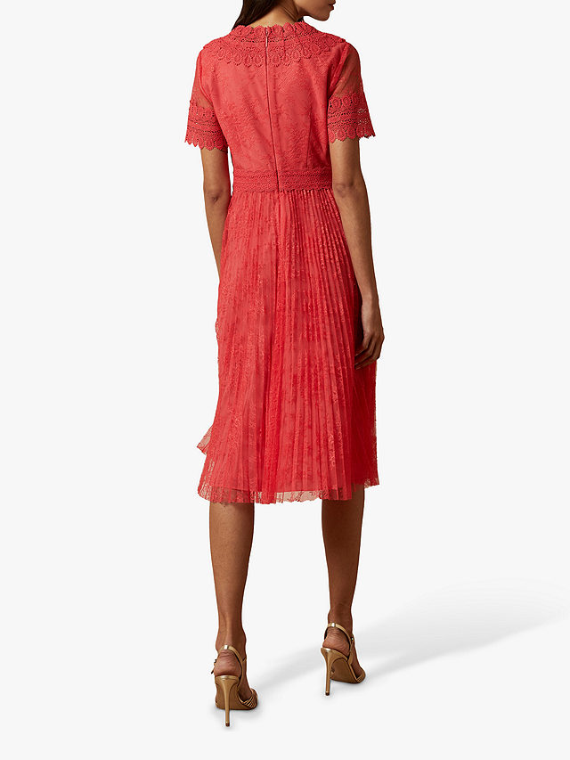 Ted Baker Sonyyia Lace Dress, Coral Orange, 8