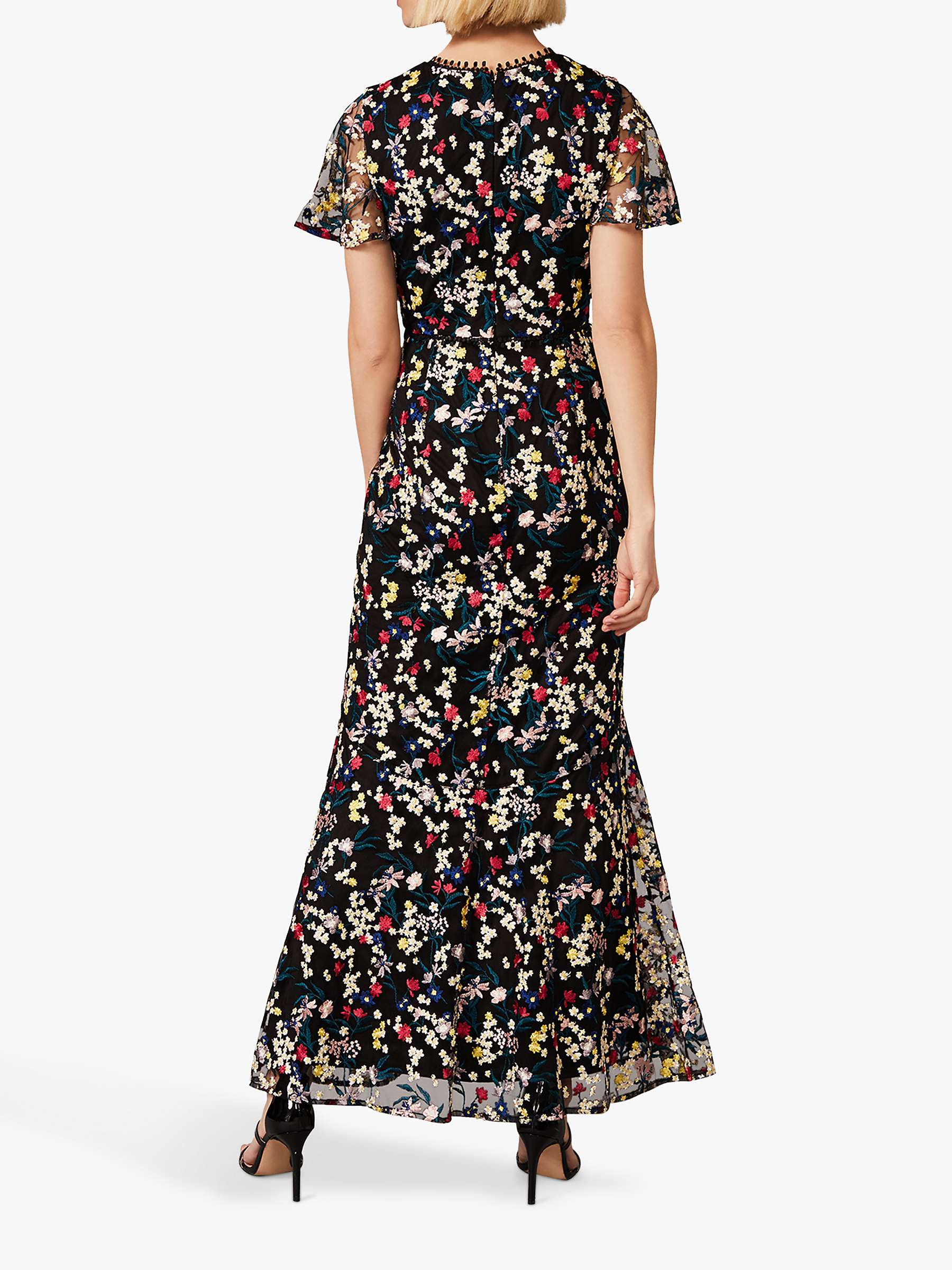 Phase Eight Daiva Fishtail Floral Print Maxi Dress, Black/Multi at John ...
