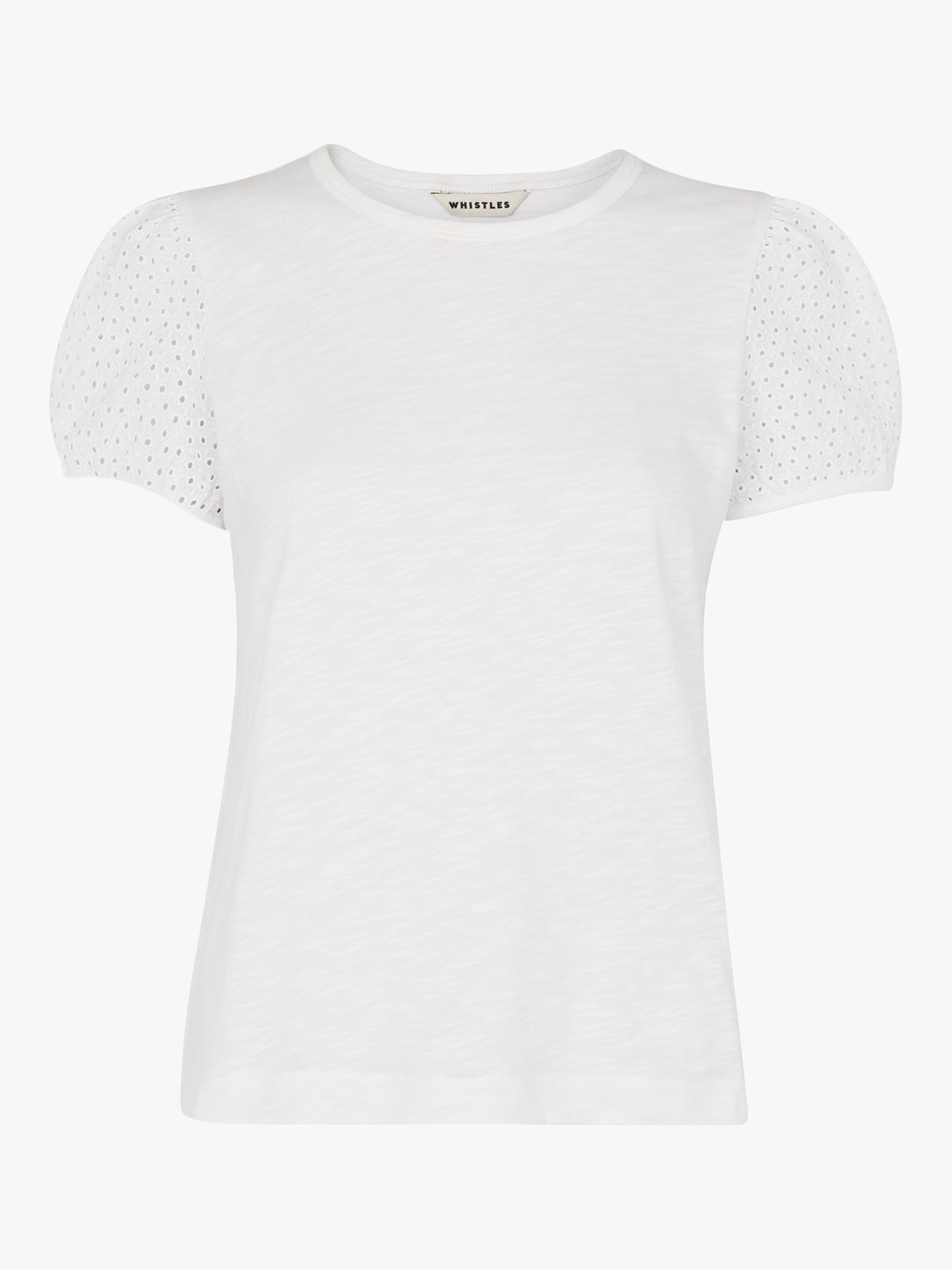Buy Whistles Broderie Puff Sleeve T-Shirt Online at johnlewis.com