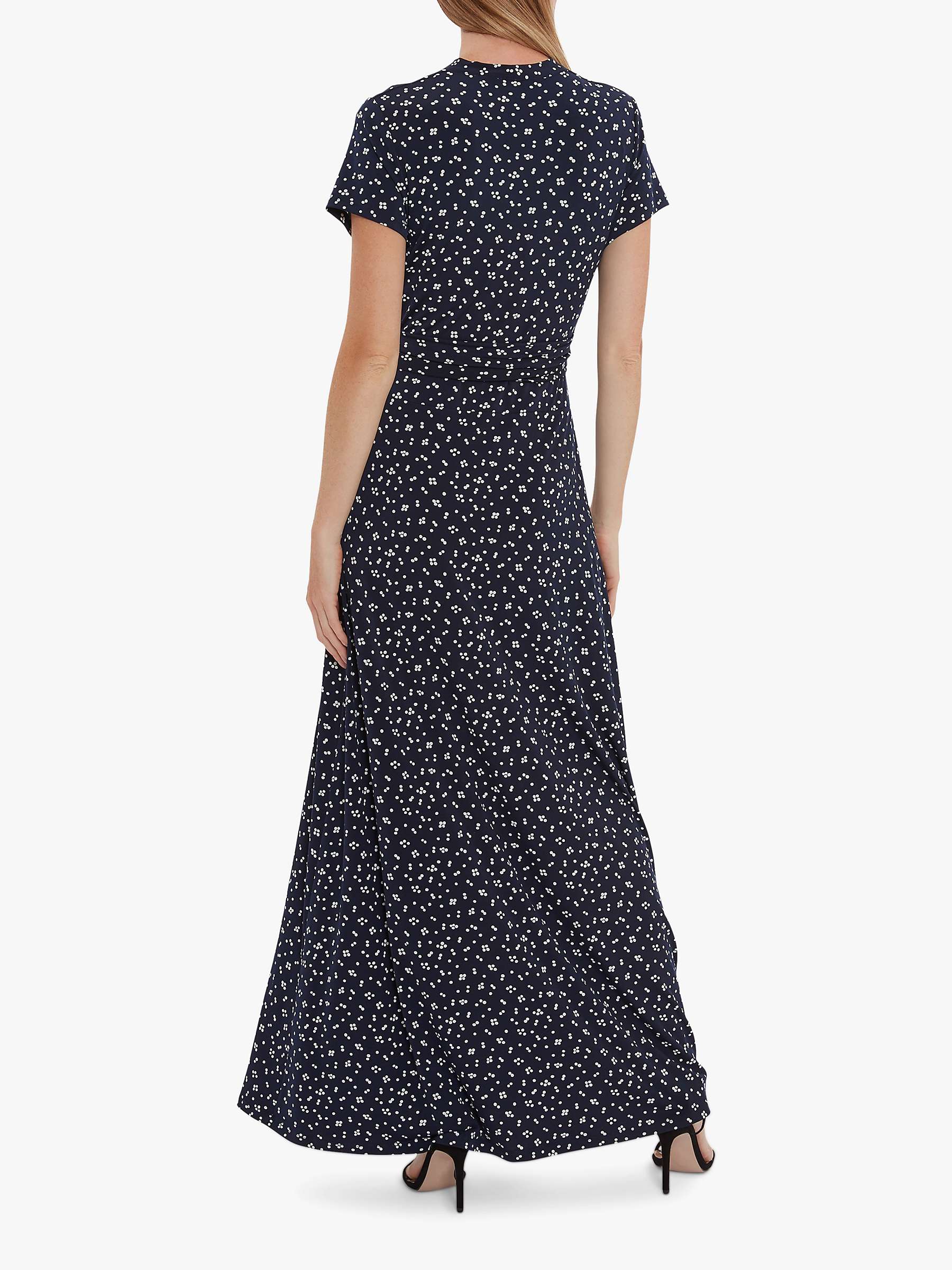 Buy Gina Bacconi Doria Spot Print Maxi Dress, Navy/White Online at johnlewis.com