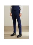 John Lewis & Partners Birdseye Semi Plain Wool Slim Fit Suit Trousers, Royal Blue