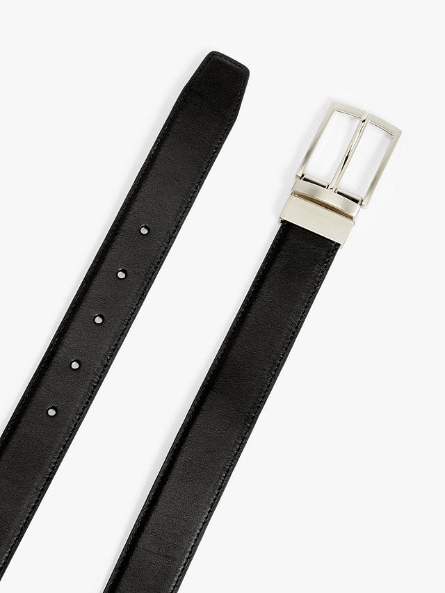 John Lewis 35mm Reversible Leather Belt, Black/Brown