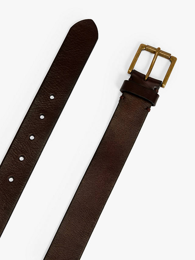 John Lewis 35mm Roller Buckle Leather Belt, Brown