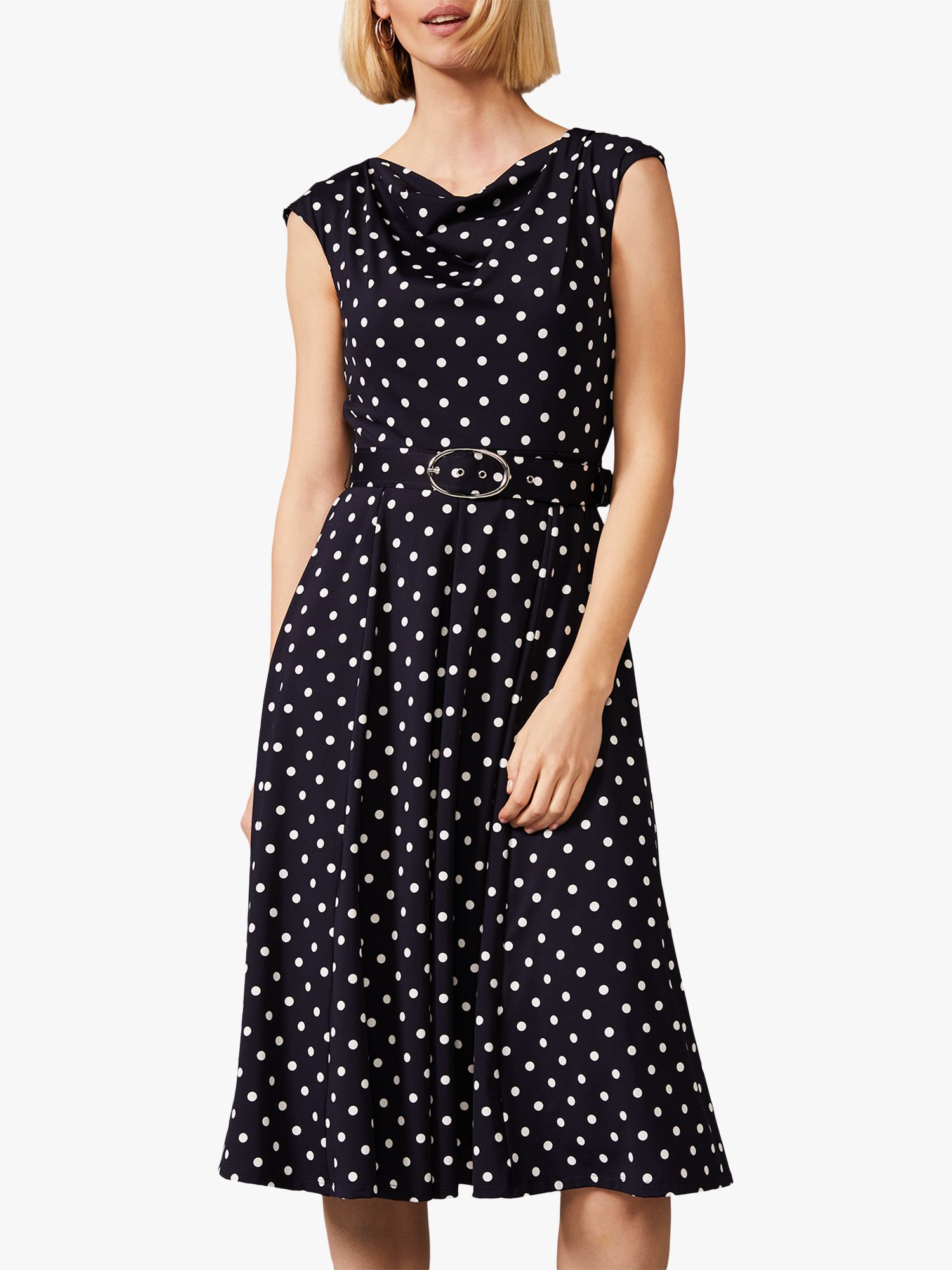 phase eight navy polka dot dress