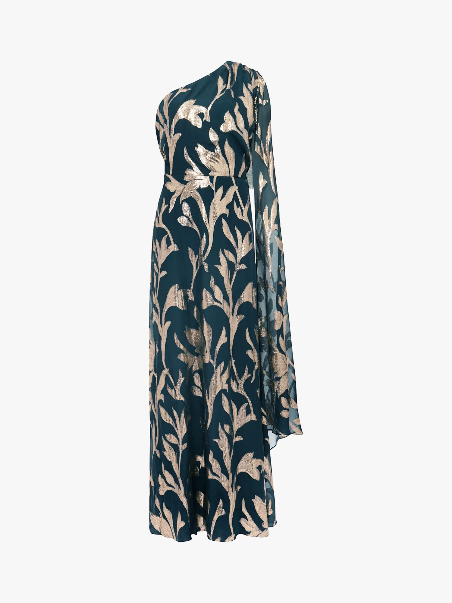 Phase Eight Collection 8 Kiara Drape Floral Maxi Dress, Forest/Gold, 18