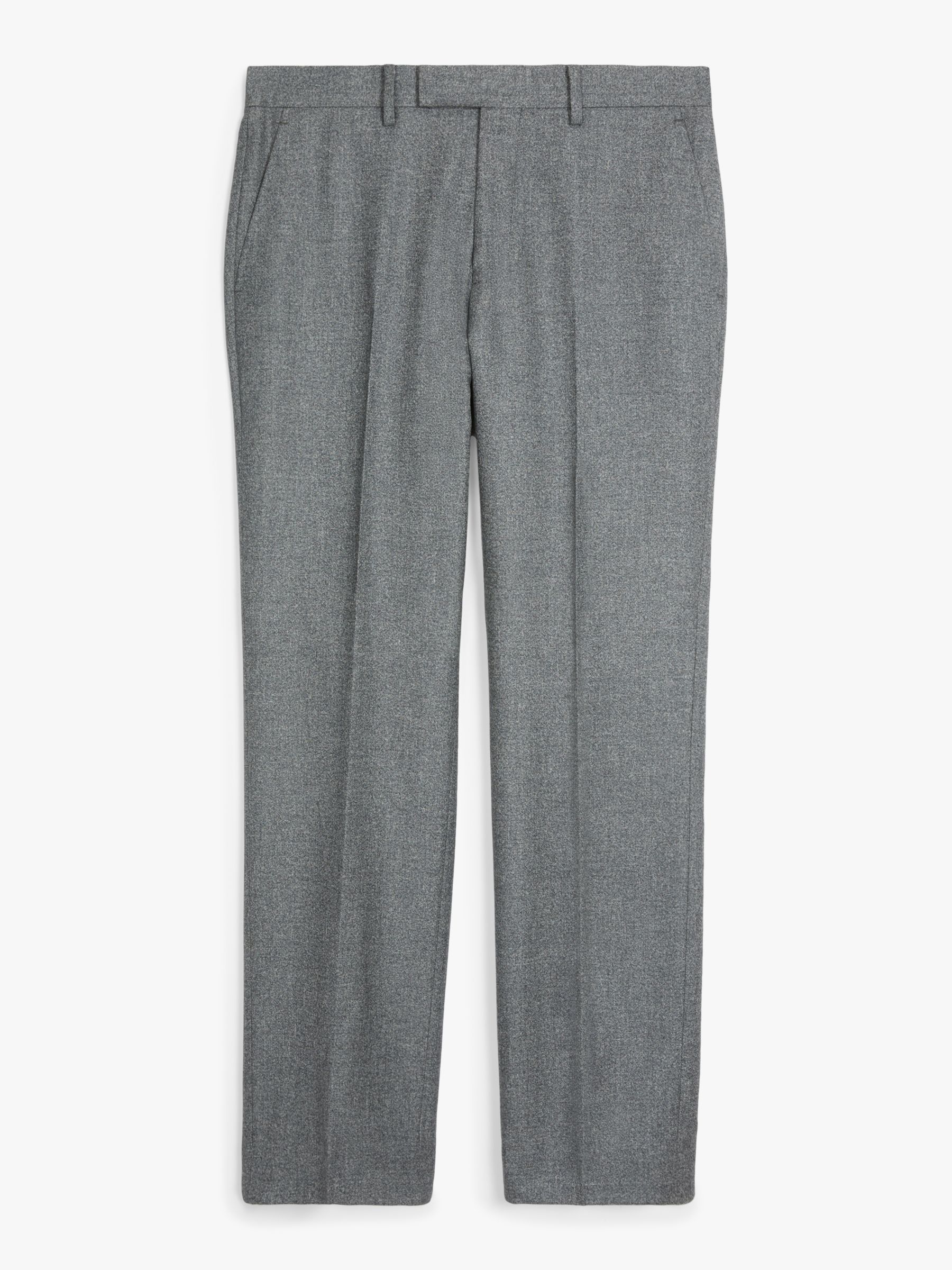 John Lewis Wool Cashmere Twist Saxony Tailored Suit Trousers, Grey